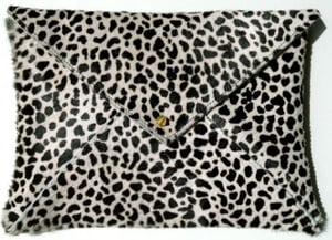 Image of Baby Giraffe Hair on Hide Leather Clutch