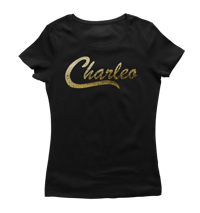Ladies Original Charleo Tee   Black/Gold Bling