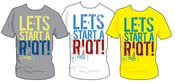 Image of Lets Start A Riot! T-Shirt - White / Yellow / Grey