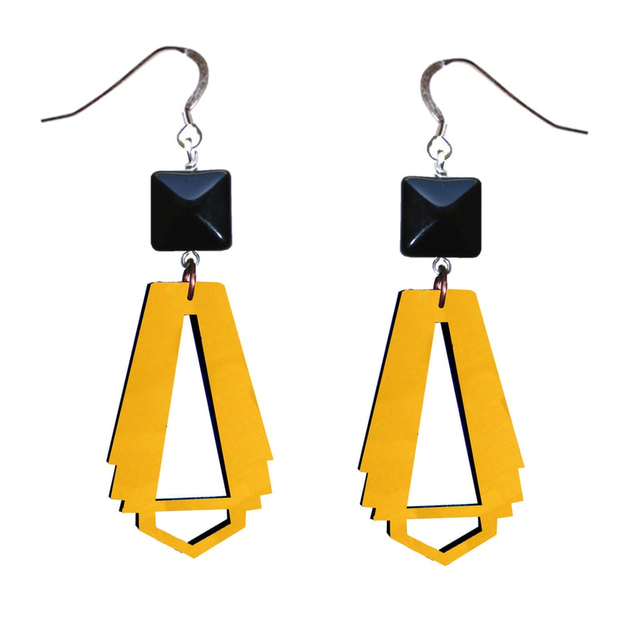 Image of Arc deco style drop earring ( various colours ) 