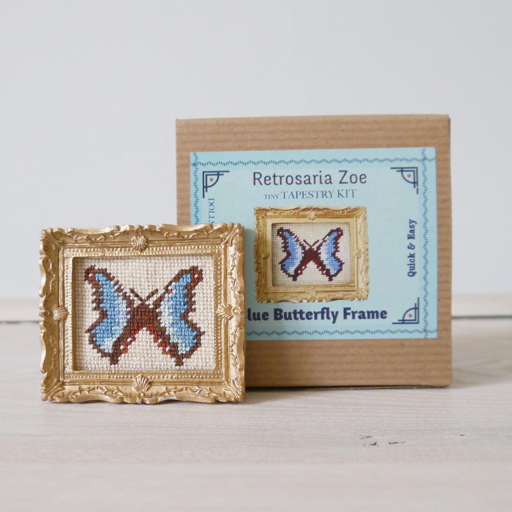Image of Blue Butterfly 'Tiny Tapestry' Needlepoint Kit