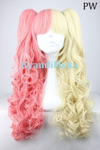 Image of Lolita Strawberry Vanilla Wig Pig Tails Kawaii Decora Black Cotton Candy