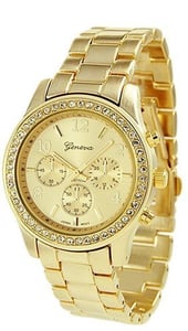 Image of Geneva Chronograph Look Watch with Crystals