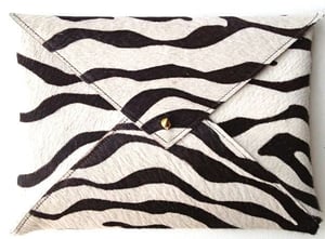 Image of Zebra Hair on Hide Leather Clutch
