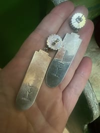 Image 4 of Tim Yazzie overlay and turquoise earrings 