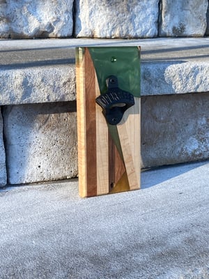 Epoxy/Wood Wall Mounted Bottle Opener