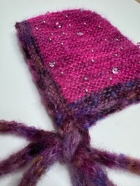 Image 3 of Sofie and Iris multi color Dark Plum and Dark Pink Beaded Bonnet