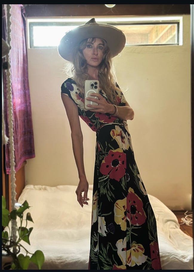 1930s poppy dress maxi cold rayon silk