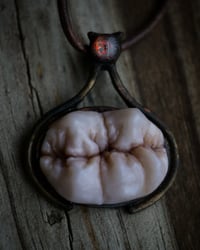 Image 3 of Demons Wisdom Tooth Pendant - glow in the dark brimstone, OOAK