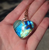 Image 3 of Labradorite heart necklace