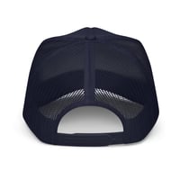 Image 3 of THE WORLD NEEDS MORE LOVE TRUCKER HAT IN NAVY 