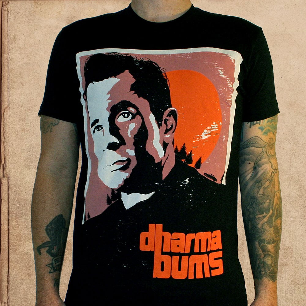 Image of Kerouac Dharma Bums - black - discharge inks - unisex