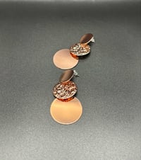 Image 1 of Textured Round Drop Earrings
