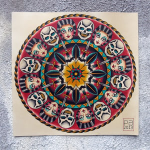 Image of Life, Love and Death Mandala Print