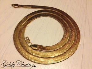 Image of 8mm 26" 22k Gold Plated Herringbone Chain