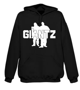 Image of BLACK GIANTZ HOODIE WITH WHITE LOGO