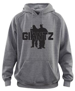 Image of GREY HOODIE WITH BLACK LOGO 