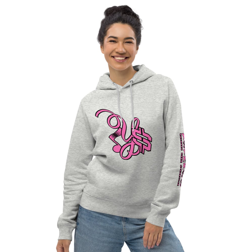 Image of YSDB Exclusive Neon Pink and Black Unisex pullover hoodie 