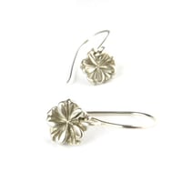 Image 2 of Tiny silver hibiscus earrings