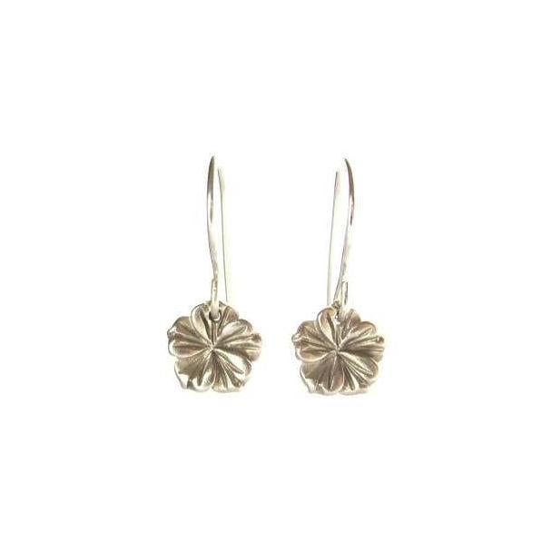 Image of Tiny silver hibiscus earrings