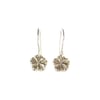 Tiny silver hibiscus earrings