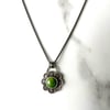 Handmade Sterling Silver Sonoran Gold Turquoise Flower Pendant 925