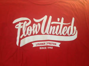 Image of Plow United cursive logo t-shirt
