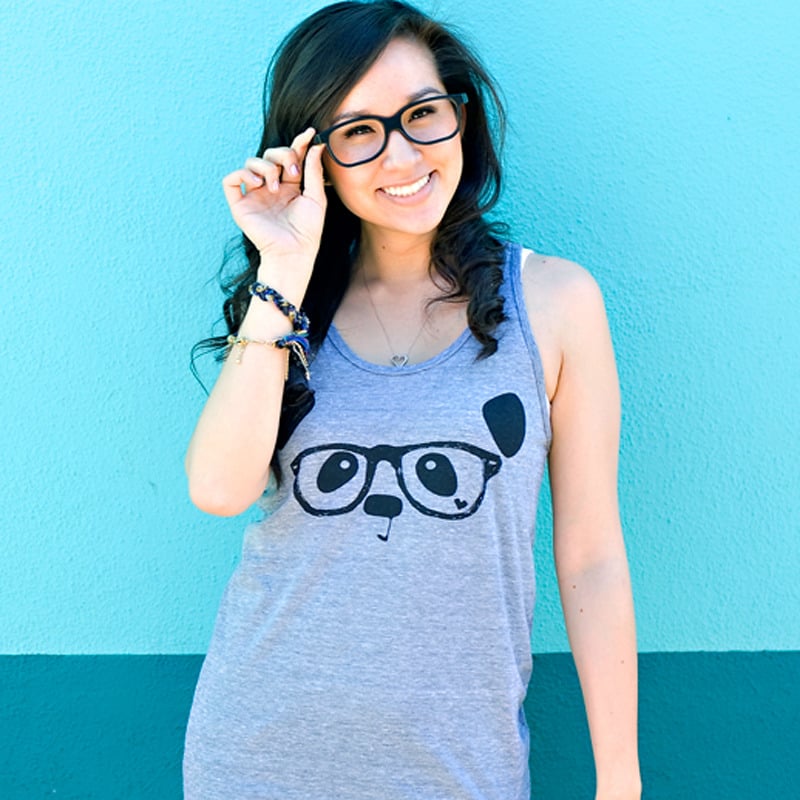 Image of "Nerdy Panda" Tank Top (Heather Grey)