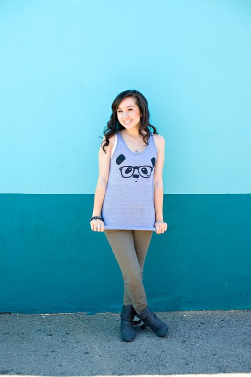 Image of "Nerdy Panda" Tank Top (Heather Grey)