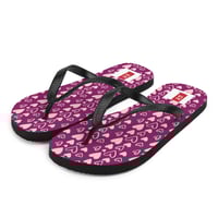 Image 2 of PINK HEARTS FLIP-FLOPS