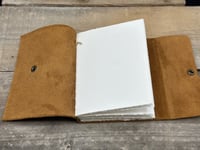 Image 5 of Medium Leather Sewn Chains Blank Book (brown)