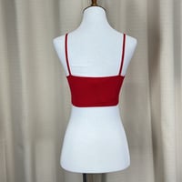 Image 4 of SOFRA red stretchy spaghetti strap bralette bra