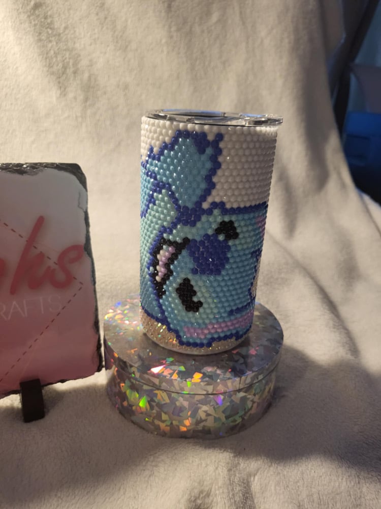 Image of stitch rhinestone tumbler 
