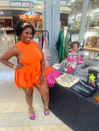 Hot peach fringe short set
