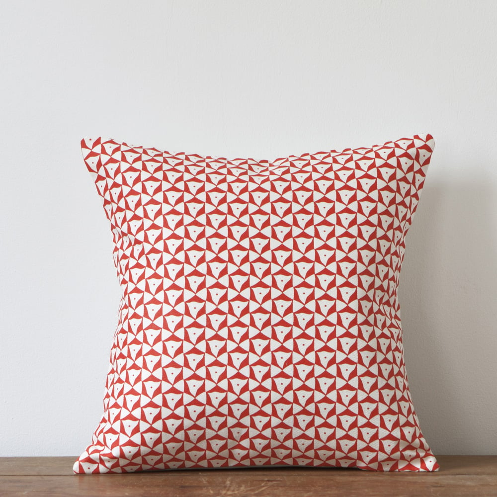 Image of Elements Print Cushion, Coral Colourway
