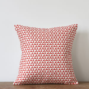 Image of Elements Print Cushion, Coral Colourway