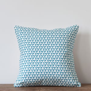 Image of Elements Print Cushion, Turquoise Colourway