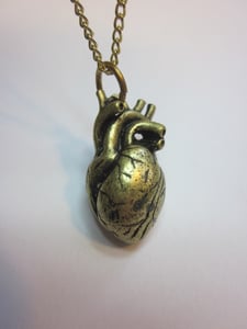 Image of Anatomical Heart Antique Brass