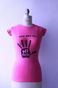 Image of Hi Hater T-Shirt - Womens (Pink w/Black)