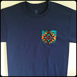 Image of Blue Tribal Pocket Tee