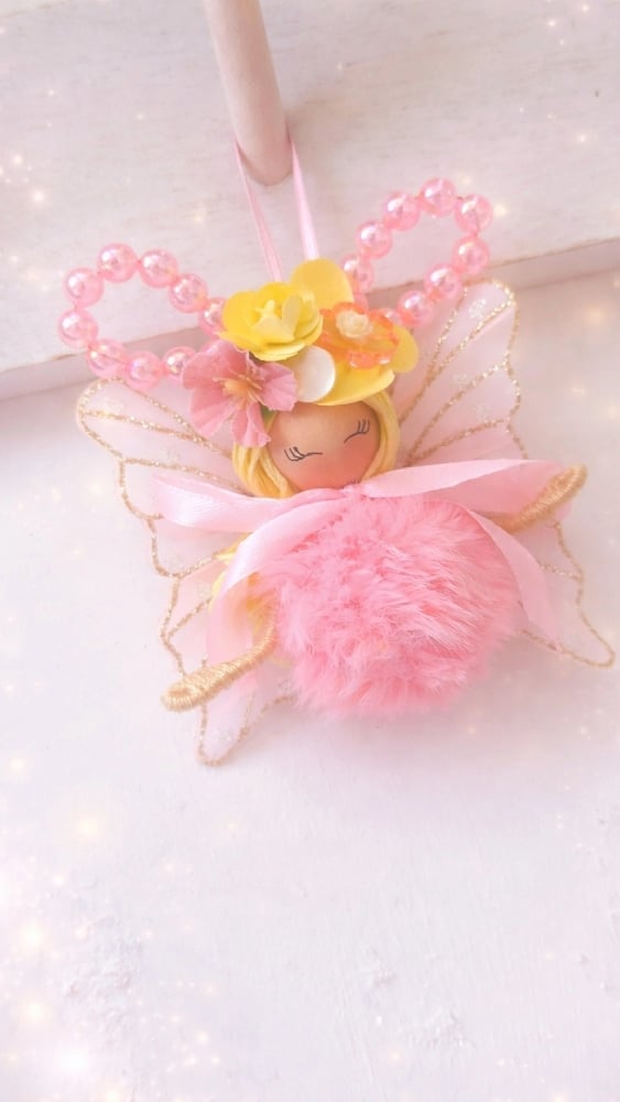 Image of Pink and yellow bunny fairy 