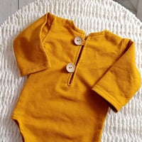 Image 3 of Adrien newborn romper - honey color