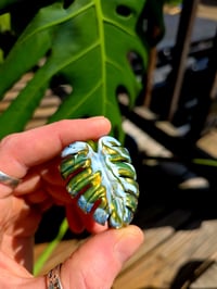 Image 1 of Variegated monstera pendant (uv reactive) 