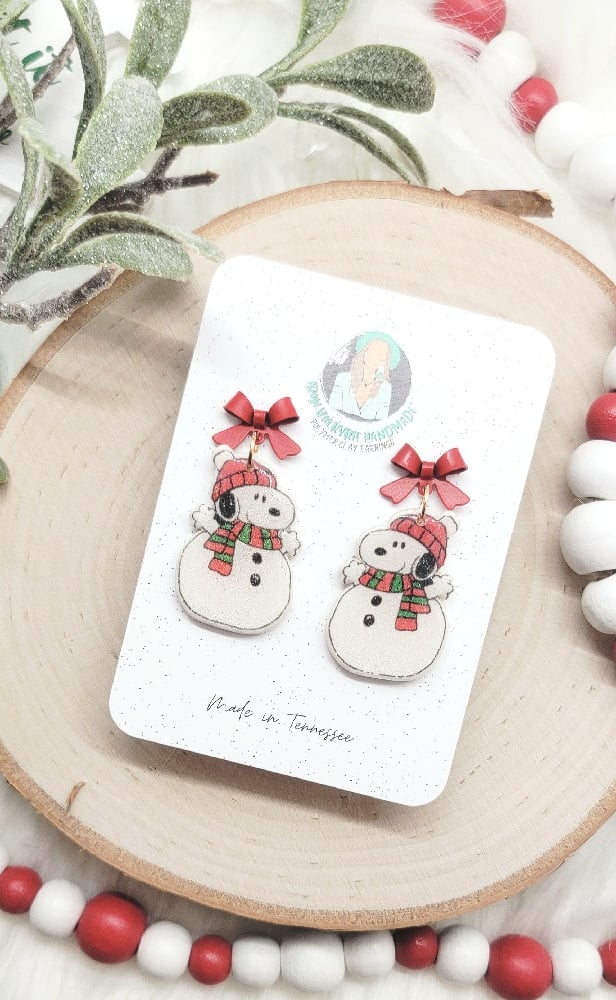Image of Snoopy Snowman Dangles