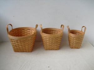 Image of Bent wood baskets (C) - set of 3