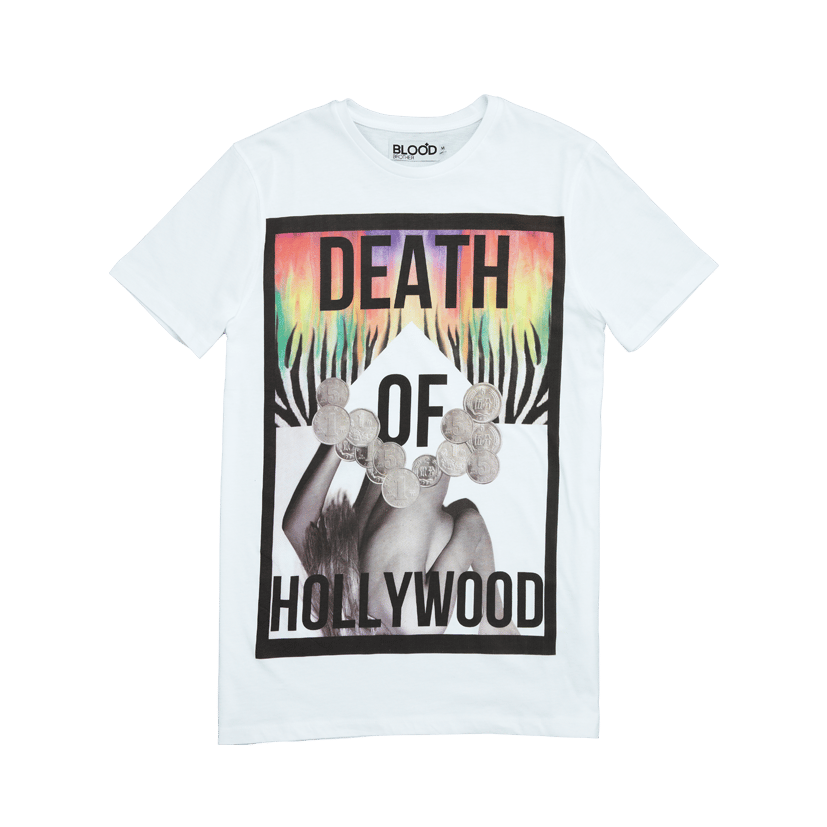 Image of Blood Brother O+ Death of Hollywood white T-shirt