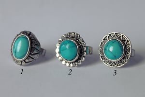 Image of Turquoise and Silver Adjustable Ring