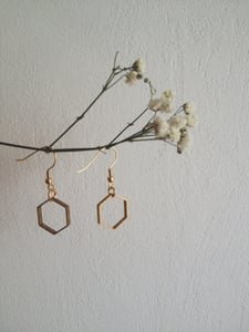 Image of Brass Geometric Drop Earrings