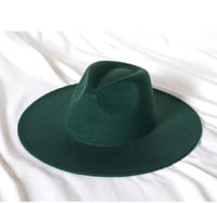 Image 1 of Emerald Green with classic Fedora Drip- HAT with plain Ring