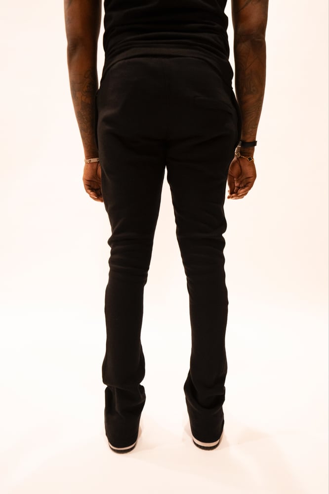 Image of Black Stacked Joggers